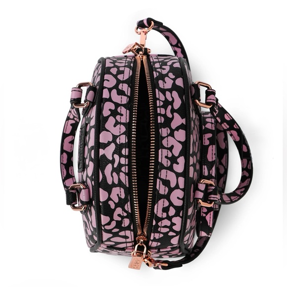 NWT Von Dutch Pink & Black Cheetah Pink Bowling Bag Style Purse, VIRAL, SOLD OUT - Picture 5 of 6